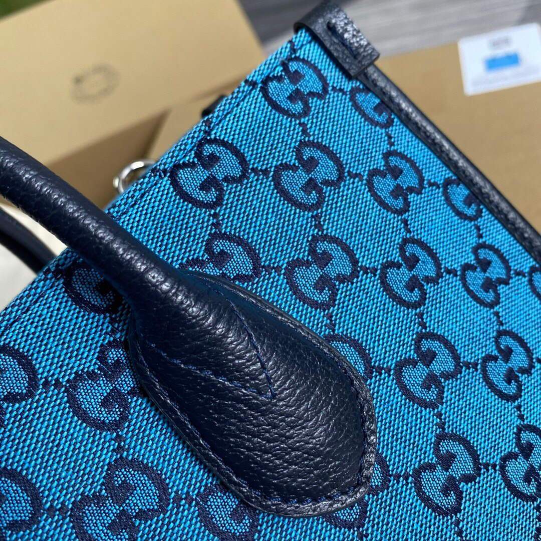 Gucci 659983 GG Multicolour Small Tote Bag Blue