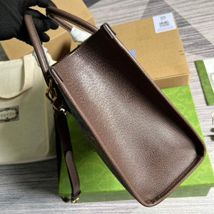 Gucci 659983 GG Small Tote Bag Brown Blue - Default Title - View 3