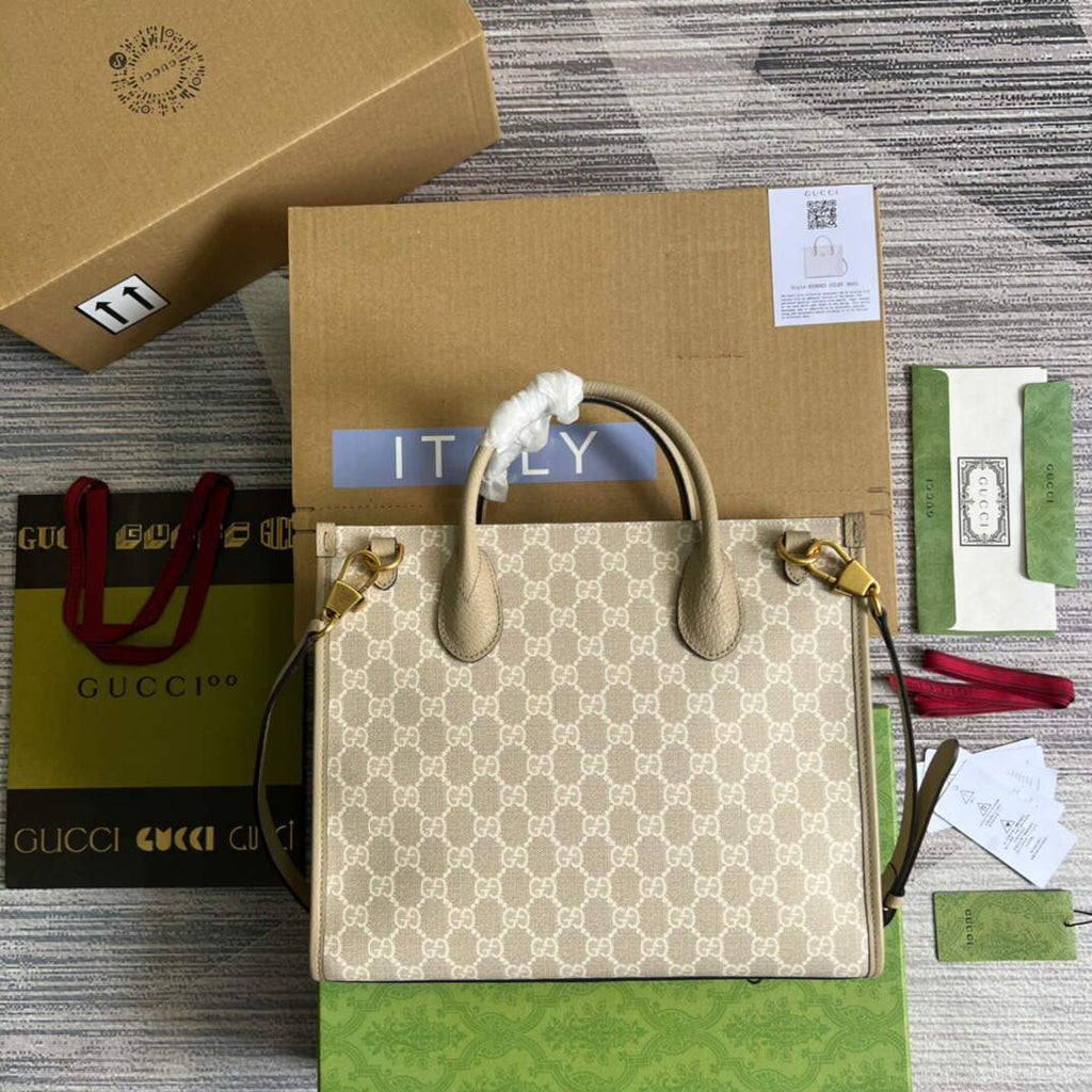 Gucci 659983 GG Small Tote Bag Beige