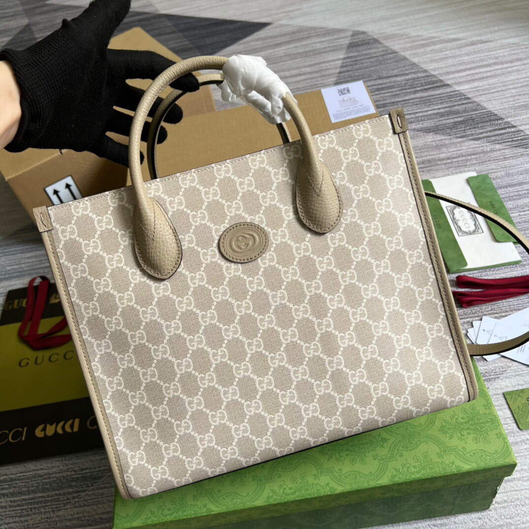 Gucci 659983 GG Small Tote Bag Beige - Default Title - View 4