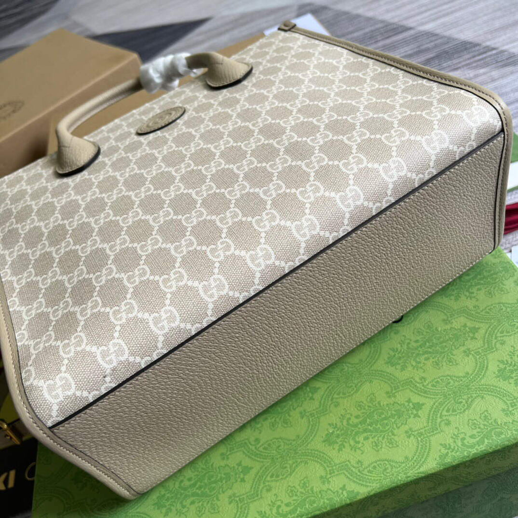 Gucci 659983 GG Small Tote Bag Beige