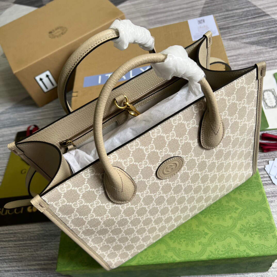 Gucci 659983 GG Small Tote Bag Beige