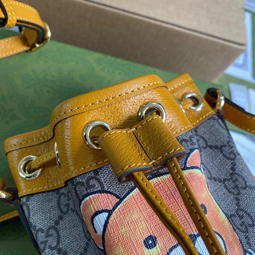 Gucci 660304 GG Ophidia Logo Leather Shoulder Bag Tan - luxibagsmall