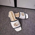 Gucci 663879 Online Exclusive Sandal With Double G Leather White - luxibagsmall