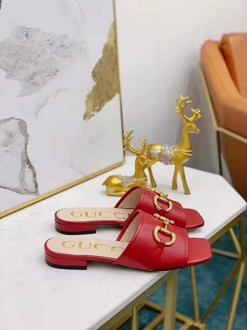 Gucci 663881 Online Exclusive Sandal With Leather Red - luxibagsmall