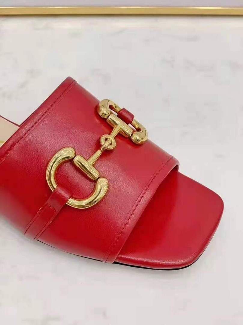 Gucci 663881 Online Exclusive Sandal With Leather Red - luxibagsmall