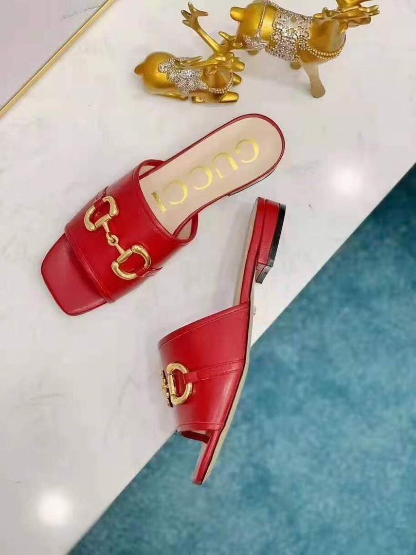 Gucci 663881 Online Exclusive Sandal With Leather Red - luxibagsmall