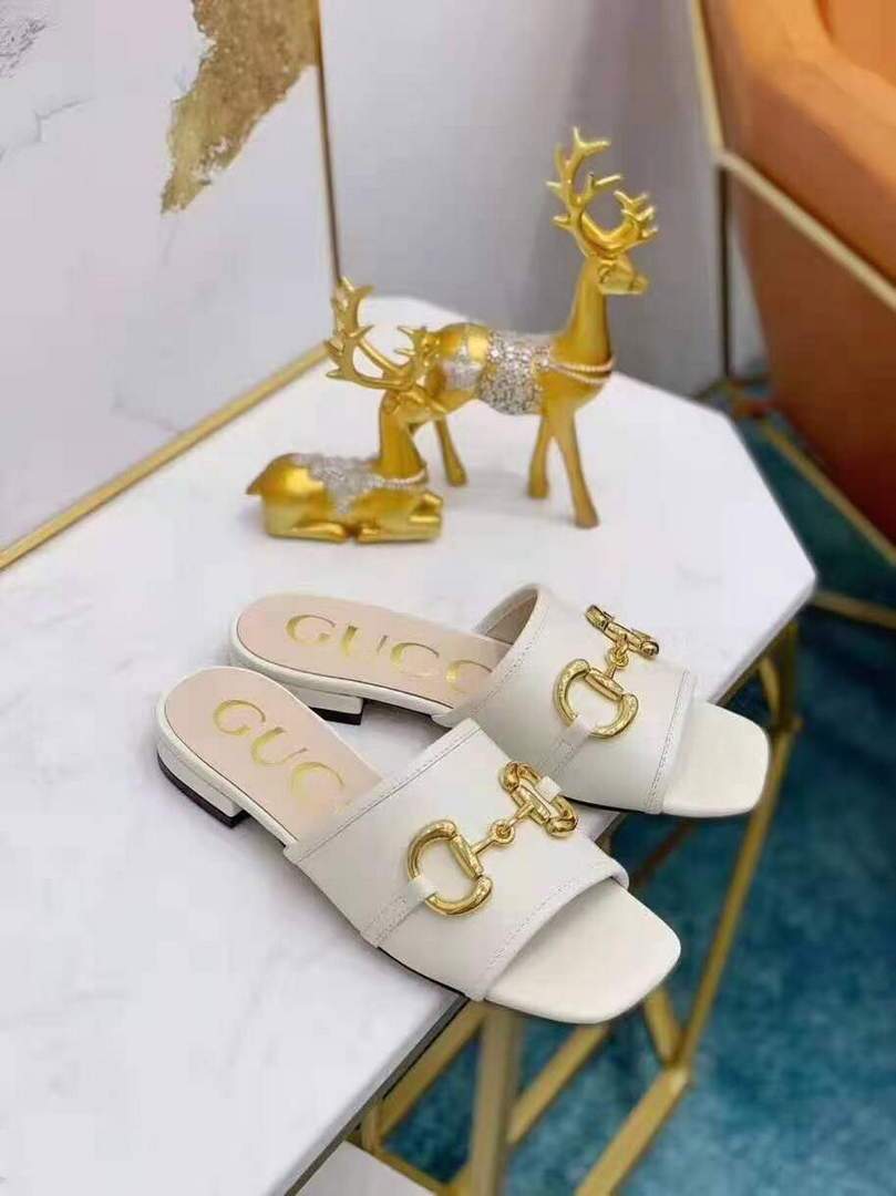 Gucci 663881 Online Exclusive Sandal With Leather White - luxibagsmall