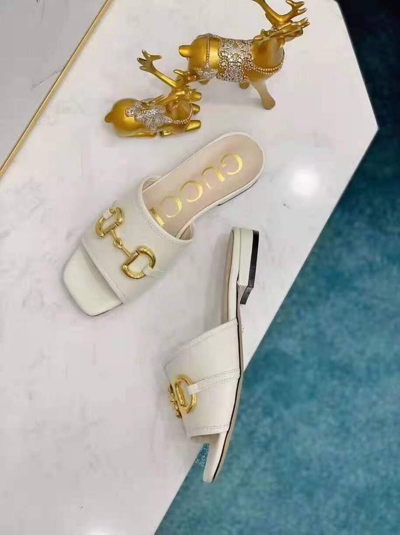 Gucci 663881 Online Exclusive Sandal With Leather White - luxibagsmall