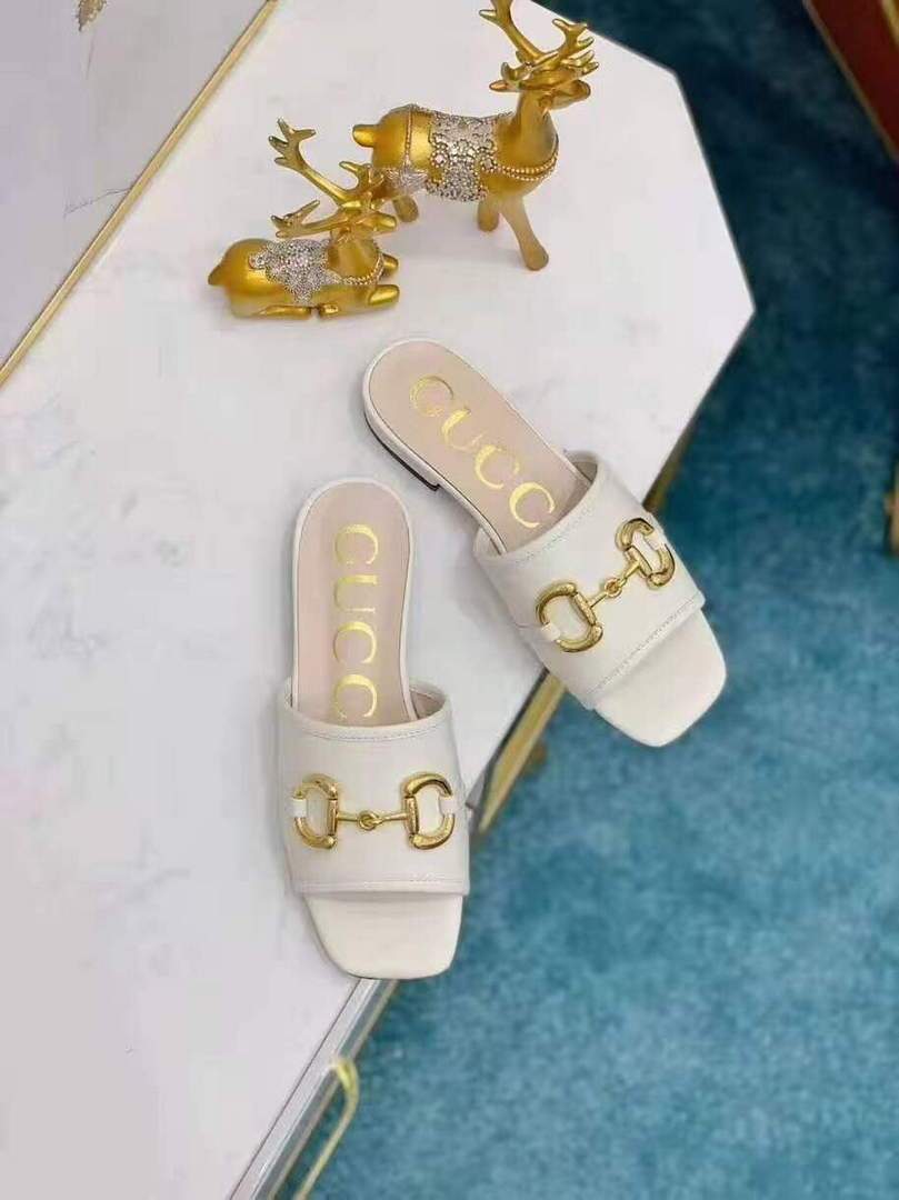 Gucci 663881 Online Exclusive Sandal With Leather White - luxibagsmall