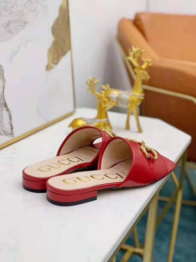 Gucci 663881 Online Exclusive Sandal With Leather Red - luxibagsmall