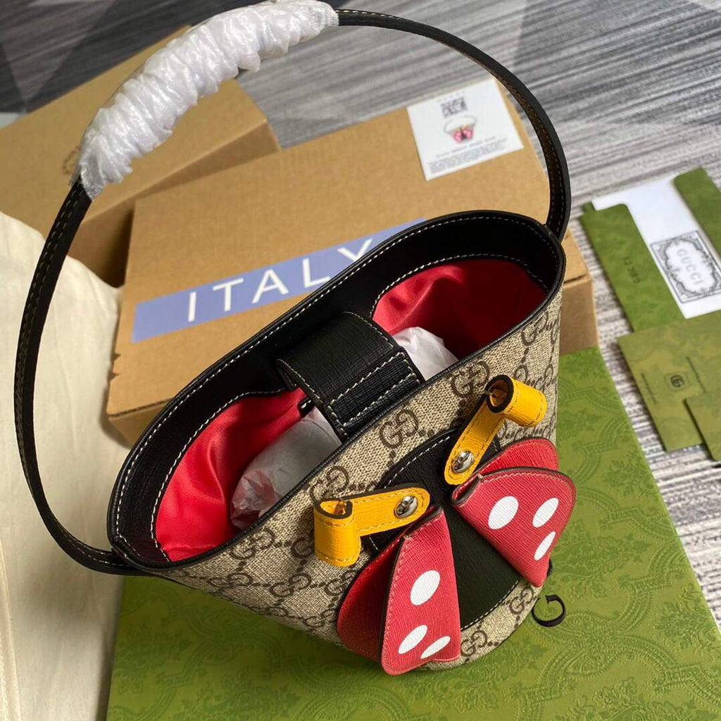 Gucci 666277 Children's Ladybug Bucket Bag Brown