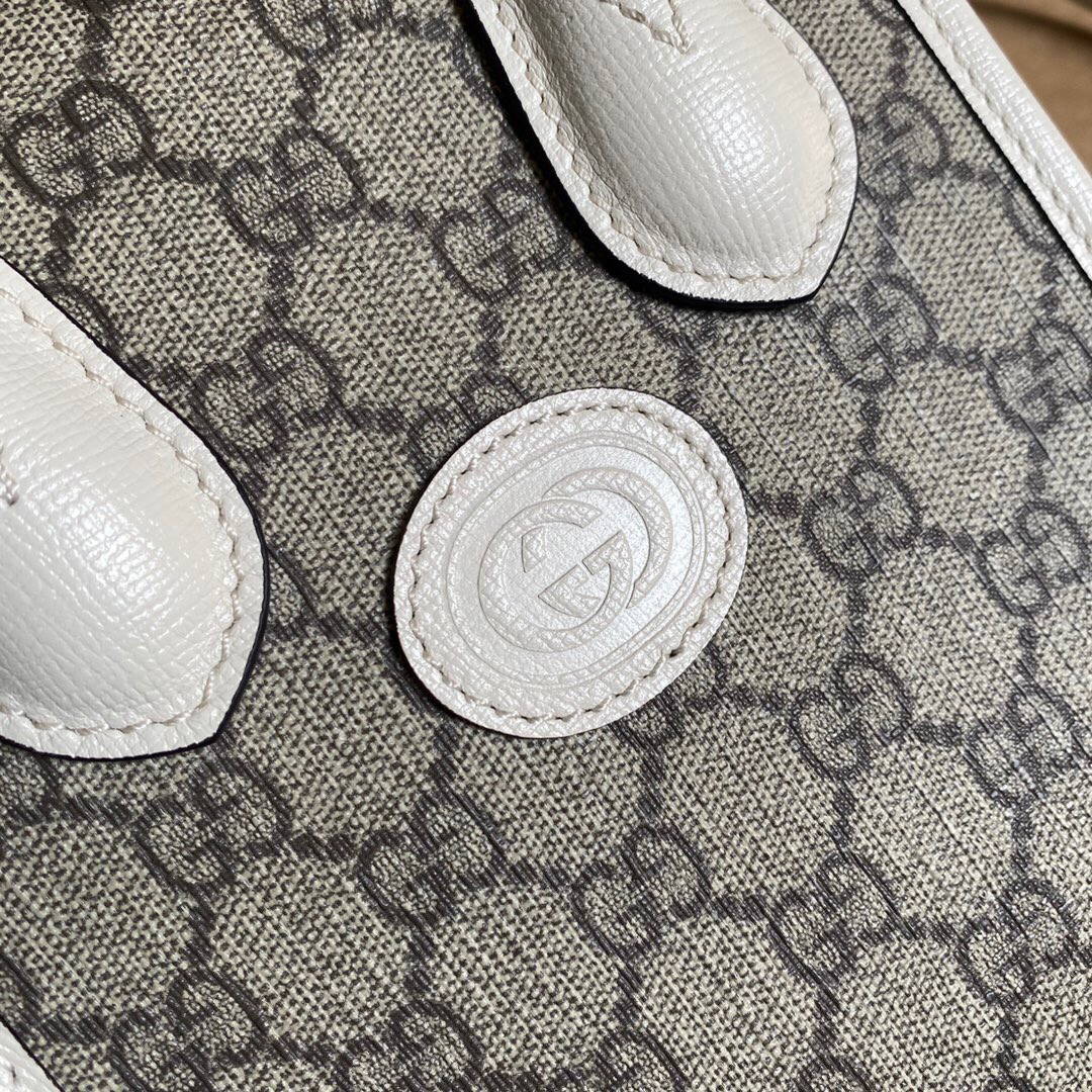 Gucci 671623 Mini Tote Bag With Lnterlocking G White - Default Title - View 5