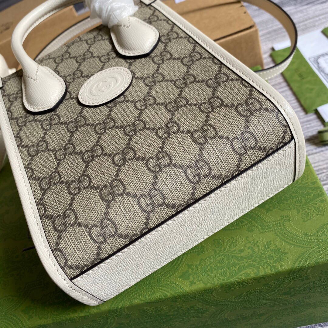 Gucci 671623 Mini Tote Bag With Lnterlocking G White - Default Title - View 6