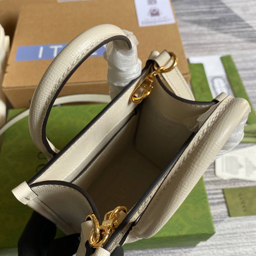 Gucci 671623 Mini Tote Bag With Lnterlocking G White - Default Title - View 8