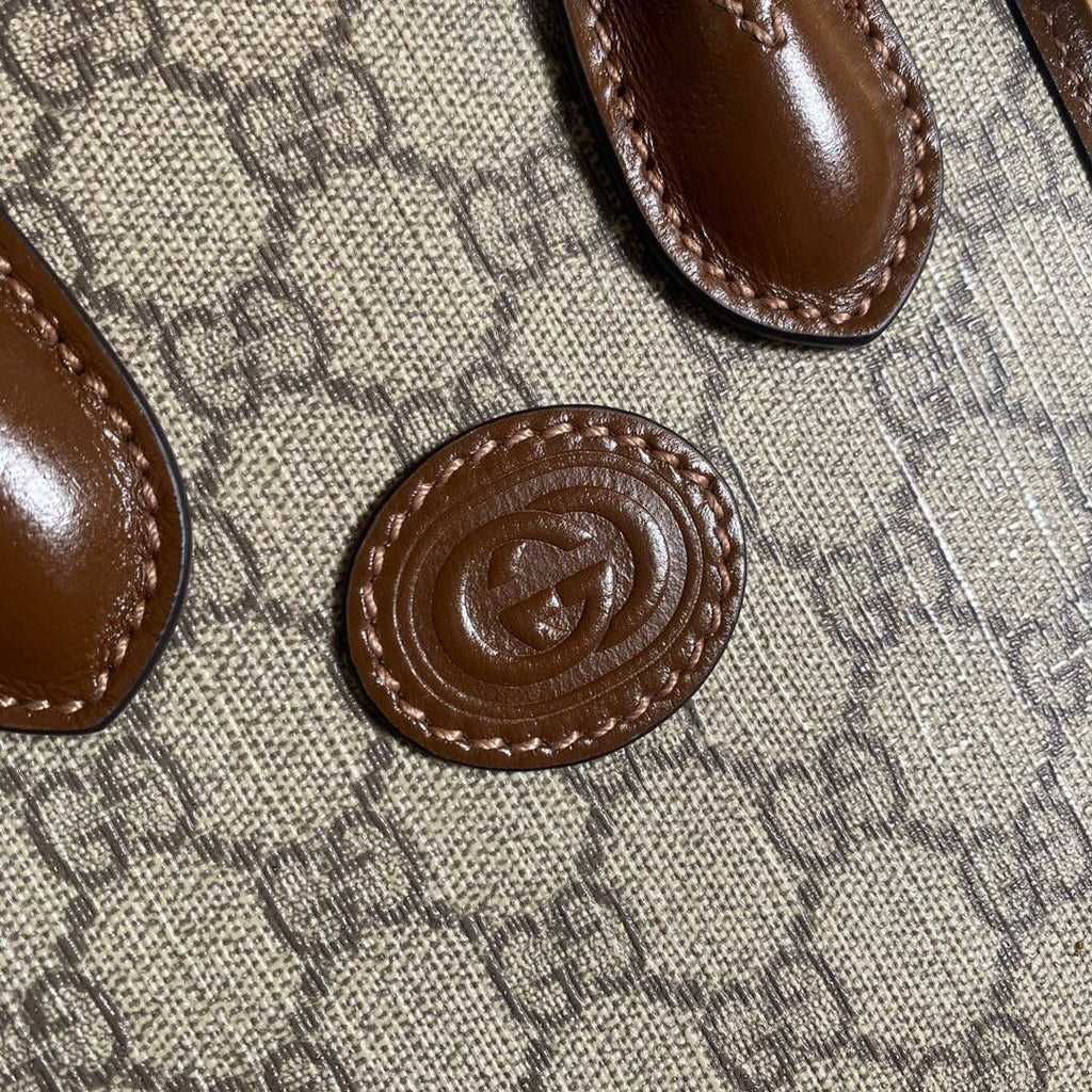 Gucci 671623 Mini Tote Bag With Lnterlocking G Brown