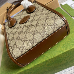 Gucci 671623 Mini Tote Bag With Lnterlocking G Brown - Default Title - View 7