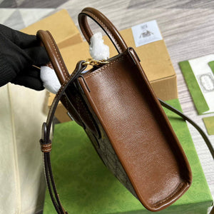 Gucci 671623 Mini Tote Bag With Lnterlocking G Brown - Default Title - View 3