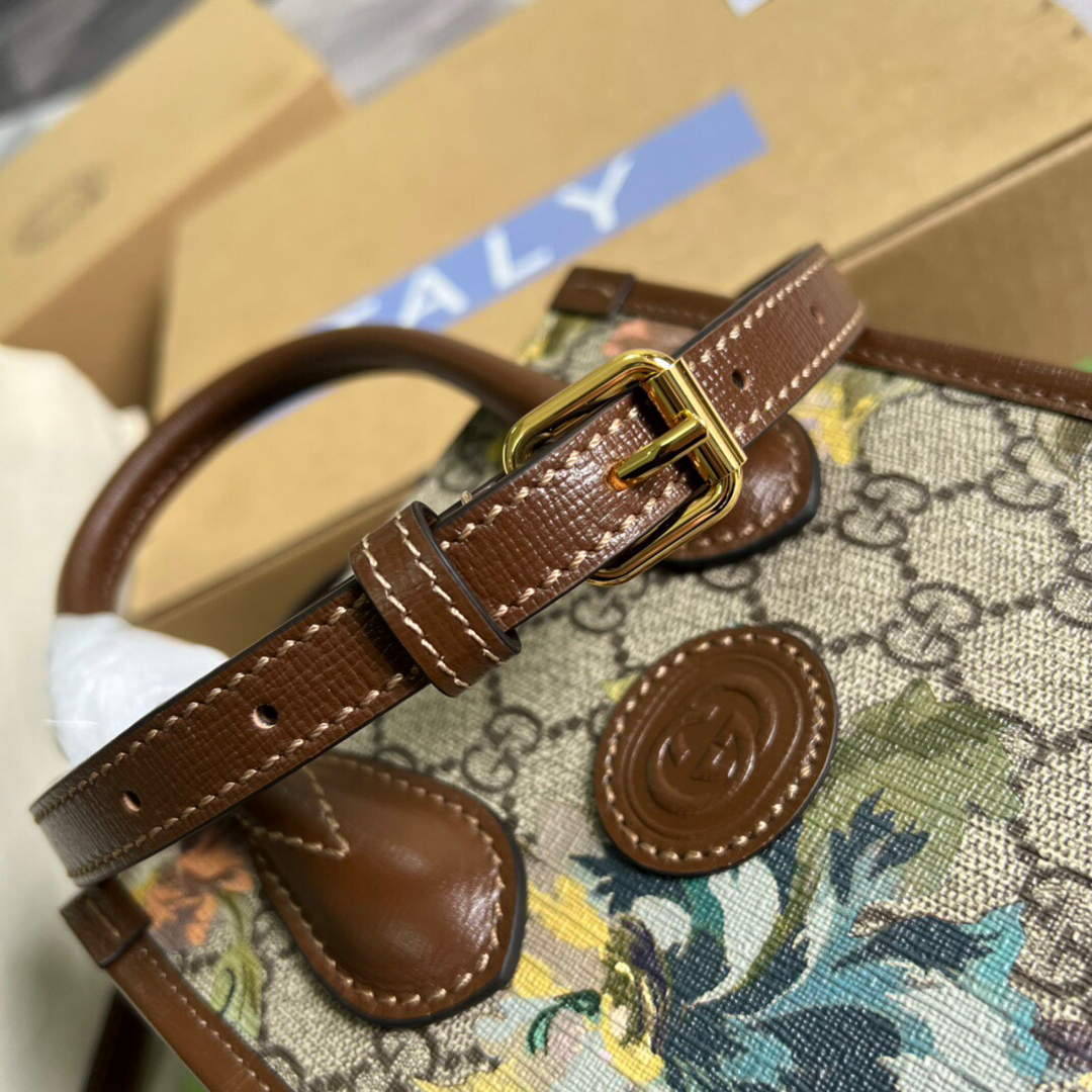 Gucci 671623 Mini Tote Bag With Lnterlocking G Brown - Default Title - View 8