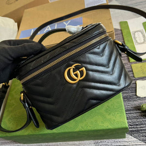Gucci 672253 GG Marmont Mini Bag Black - Default Title - View 4