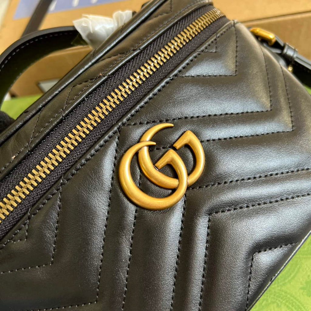 Gucci 672253 GG Marmont Mini Bag Black
