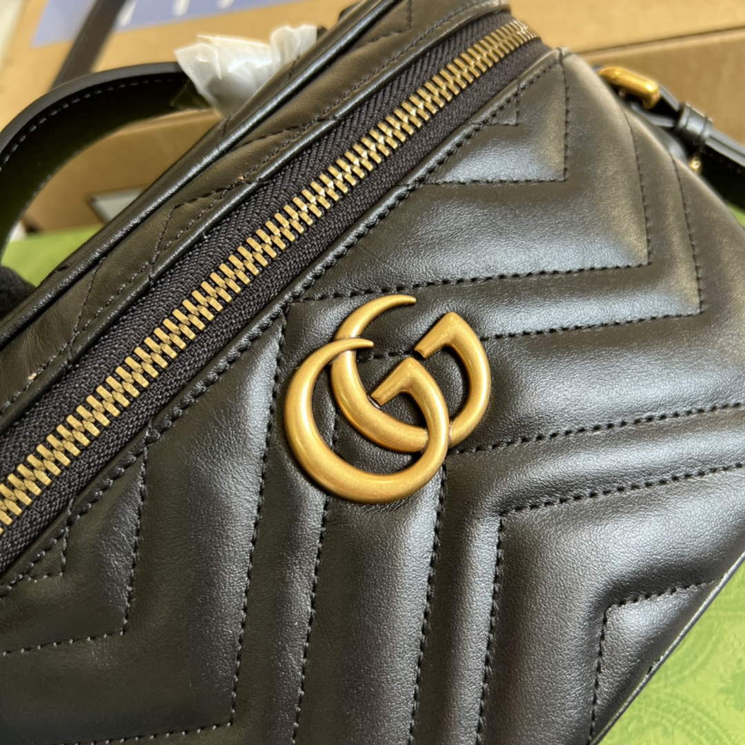 Gucci 672253 GG Marmont Mini Bag Black - Default Title - View 5