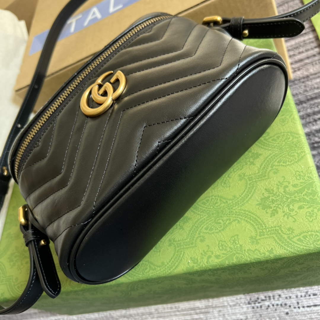 Gucci 672253 GG Marmont Mini Bag Black - Default Title - View 6
