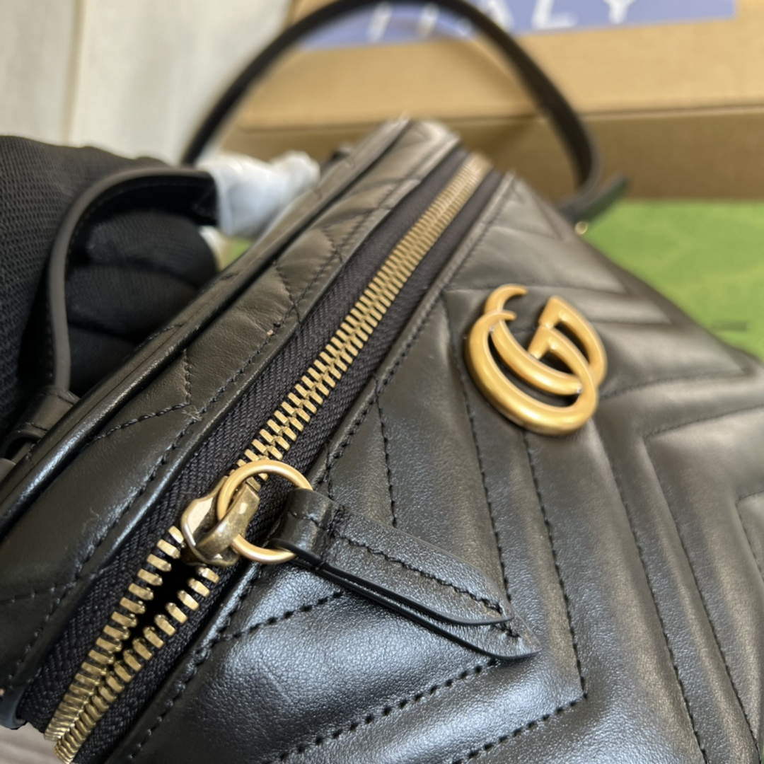Gucci 672253 GG Marmont Mini Bag Black - Default Title - View 7