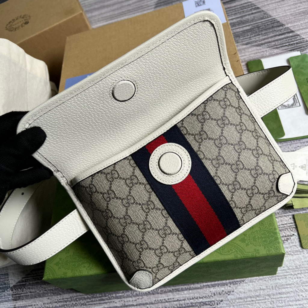 Gucci ?674081 Ophidia belt bag White