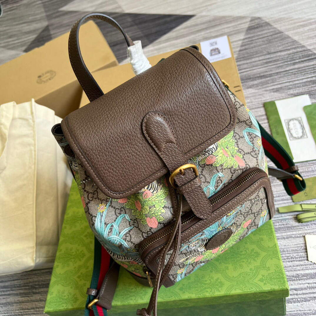 Gucci 674147 Backpack with Interlocking G Brown