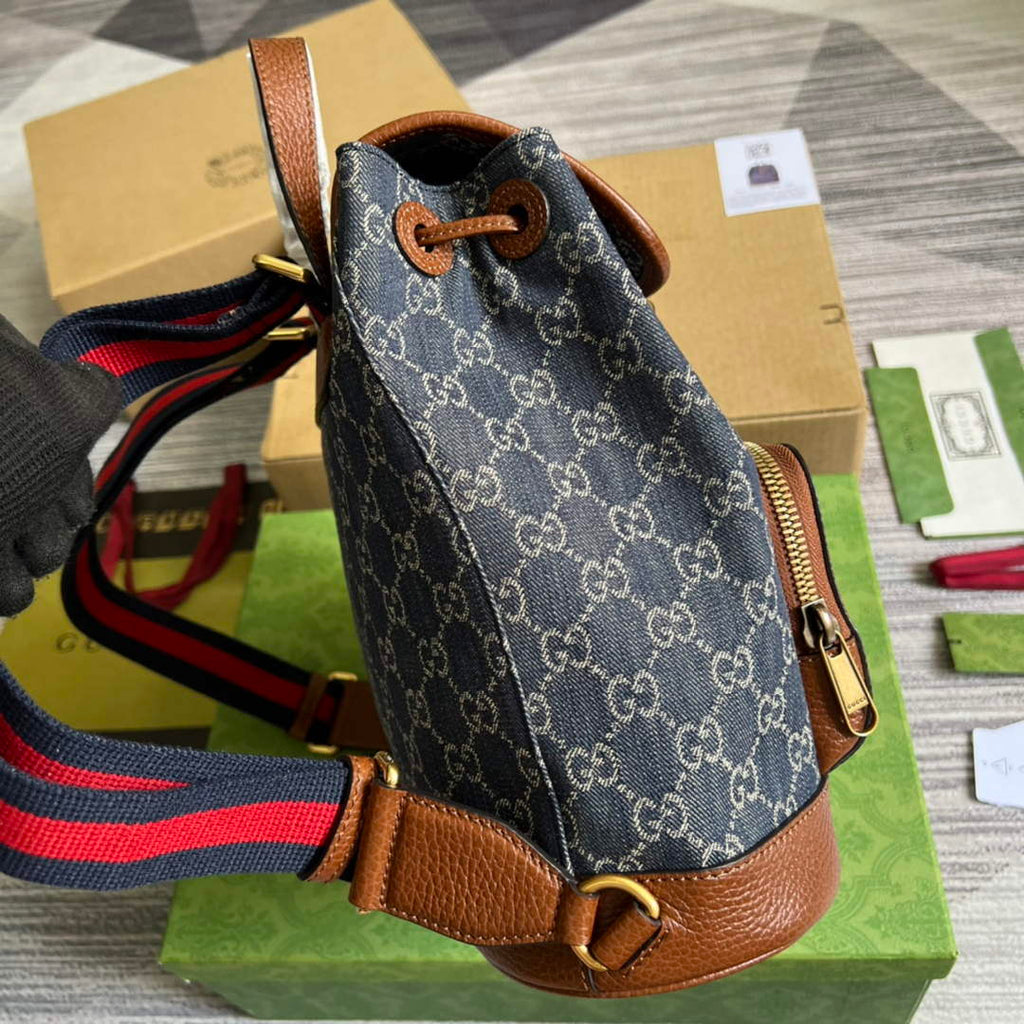 Gucci 674147 Backpack with Interlocking G Blue