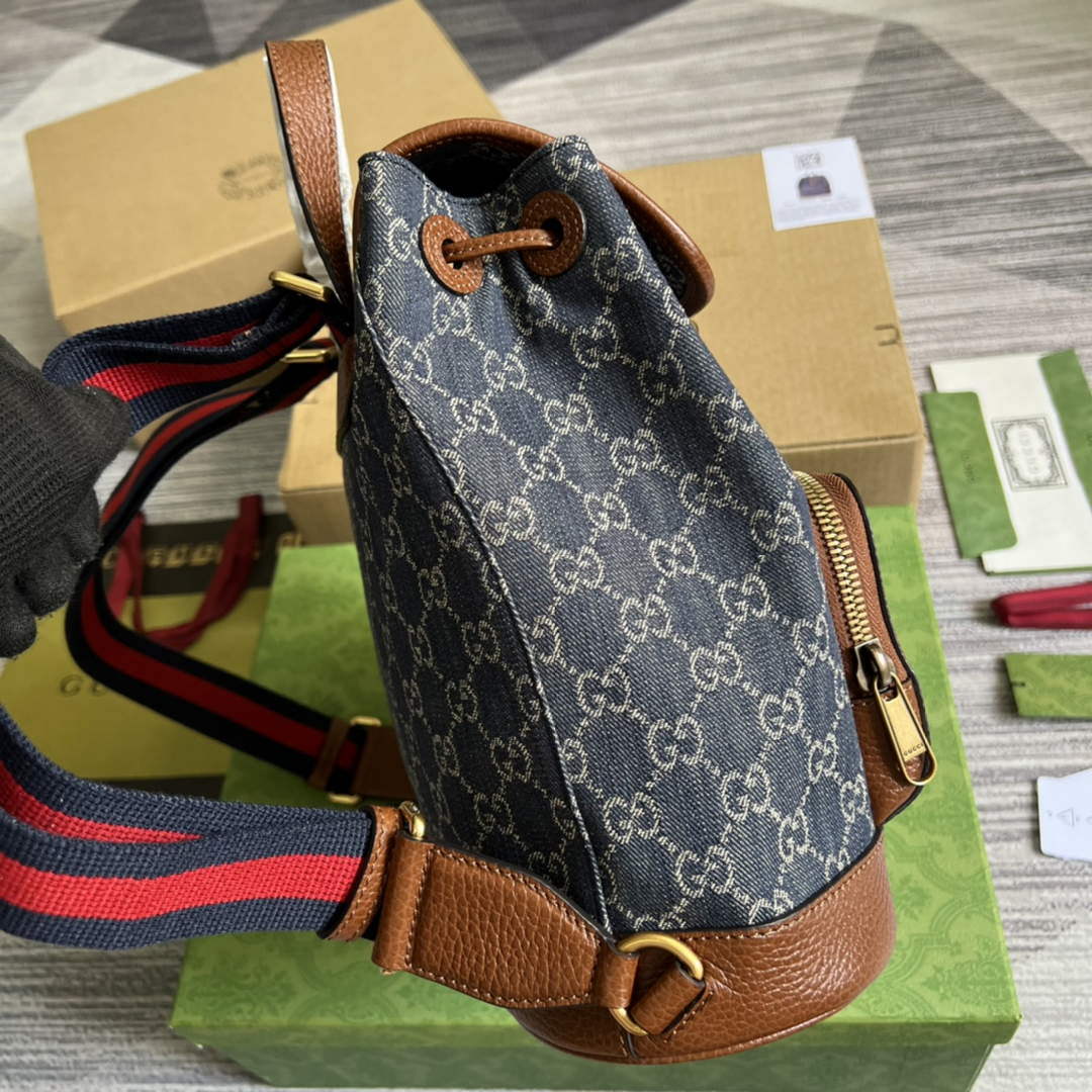 Gucci 674147 Backpack with Interlocking G Blue - Default Title - View 3