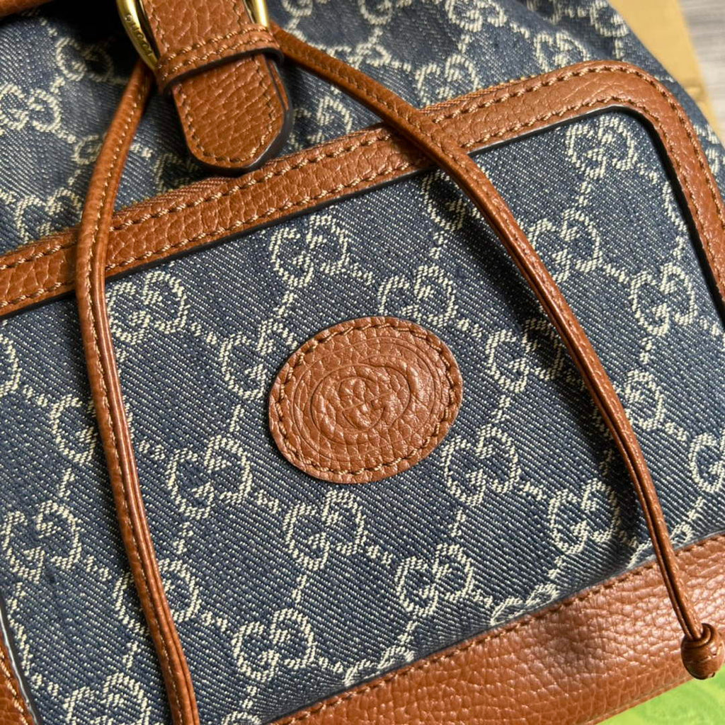 Gucci 674147 Backpack with Interlocking G Blue