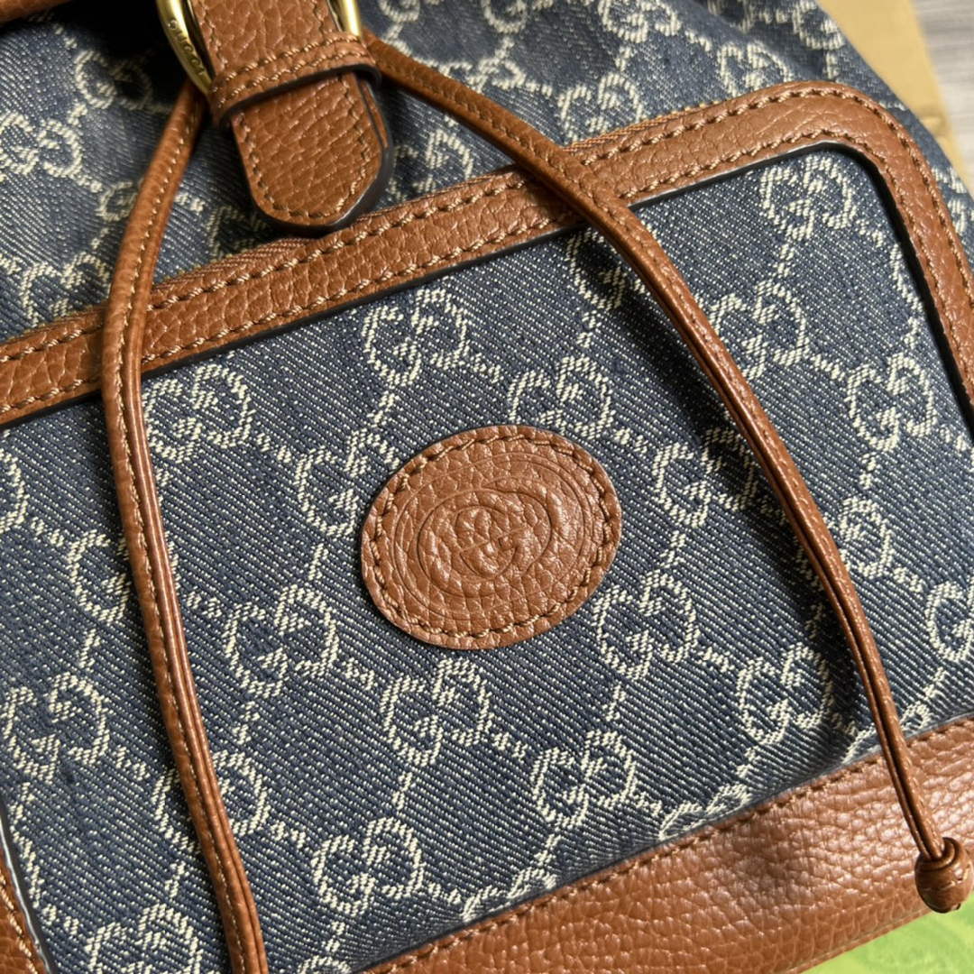 Gucci 674147 Backpack with Interlocking G Blue