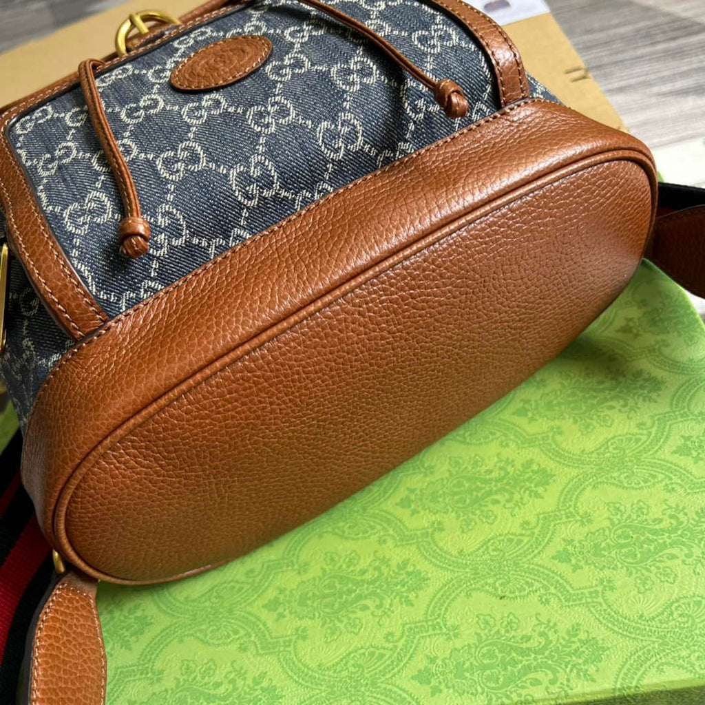 Gucci 674147 Backpack with Interlocking G Blue