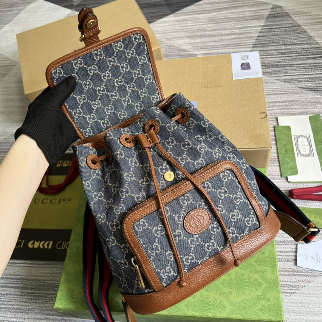 Gucci 674147 Backpack with Interlocking G Blue - Default Title - View 8