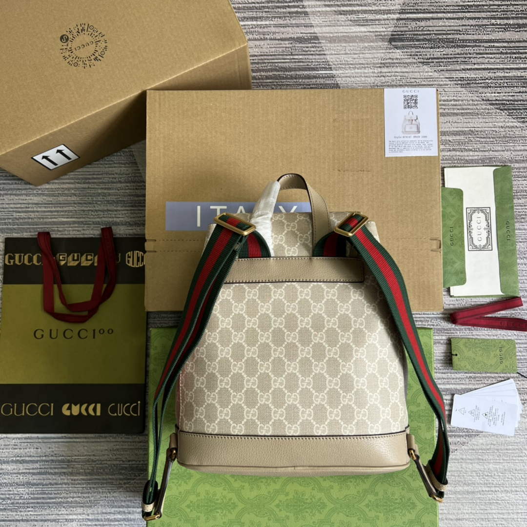 Gucci 674147 Backpack with Interlocking G Beige and white - Default Title - View 2