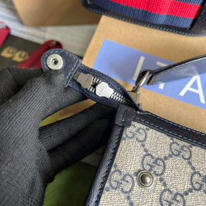 Gucci 674164 Messenger Bag With Interlocking G Blue - Default Title - View 6