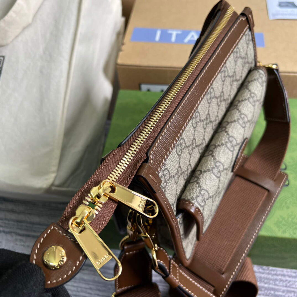 Gucci 674164 Messenger Bag With Interlocking G Brown