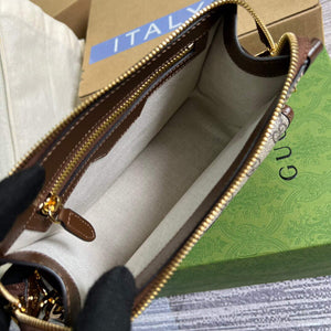 Gucci 674164 Messenger Bag With Interlocking G Brown - Default Title - View 9