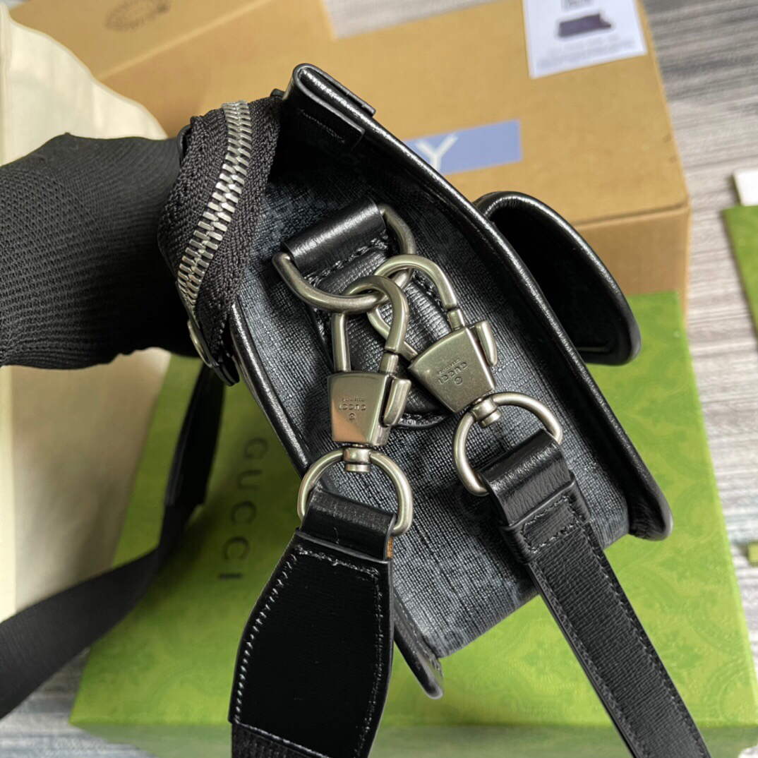 Gucci 674164 Messenger Bag With Interlocking G Black - Default Title - View 3