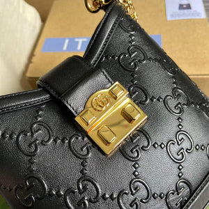 Gucci 675788 Small GG Shoulder Bag Black - Default Title - View 5