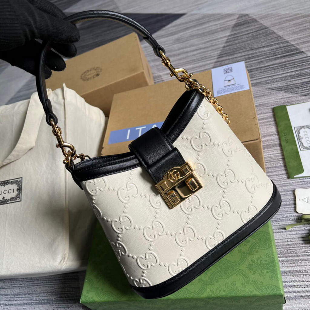 Gucci 675788 Small GG Shoulder Bag White