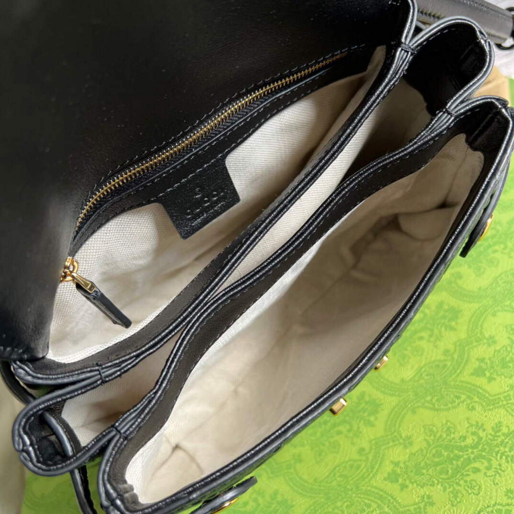 Gucci 675791 Small GG Top Handle Bag Black