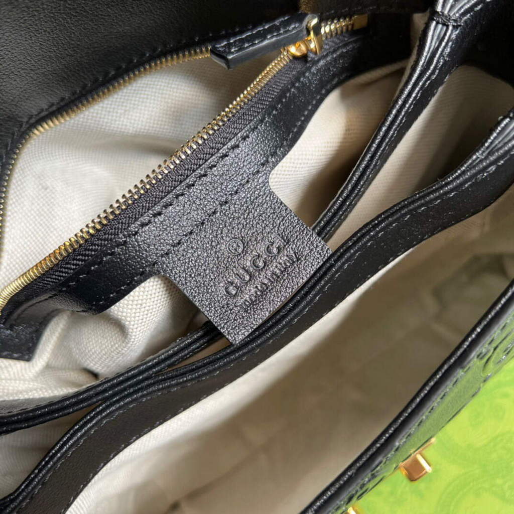 Gucci 675791 Small GG Top Handle Bag Black