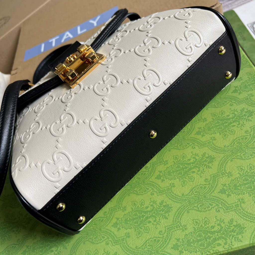 Gucci 675791 Small GG Top Handle Bag White