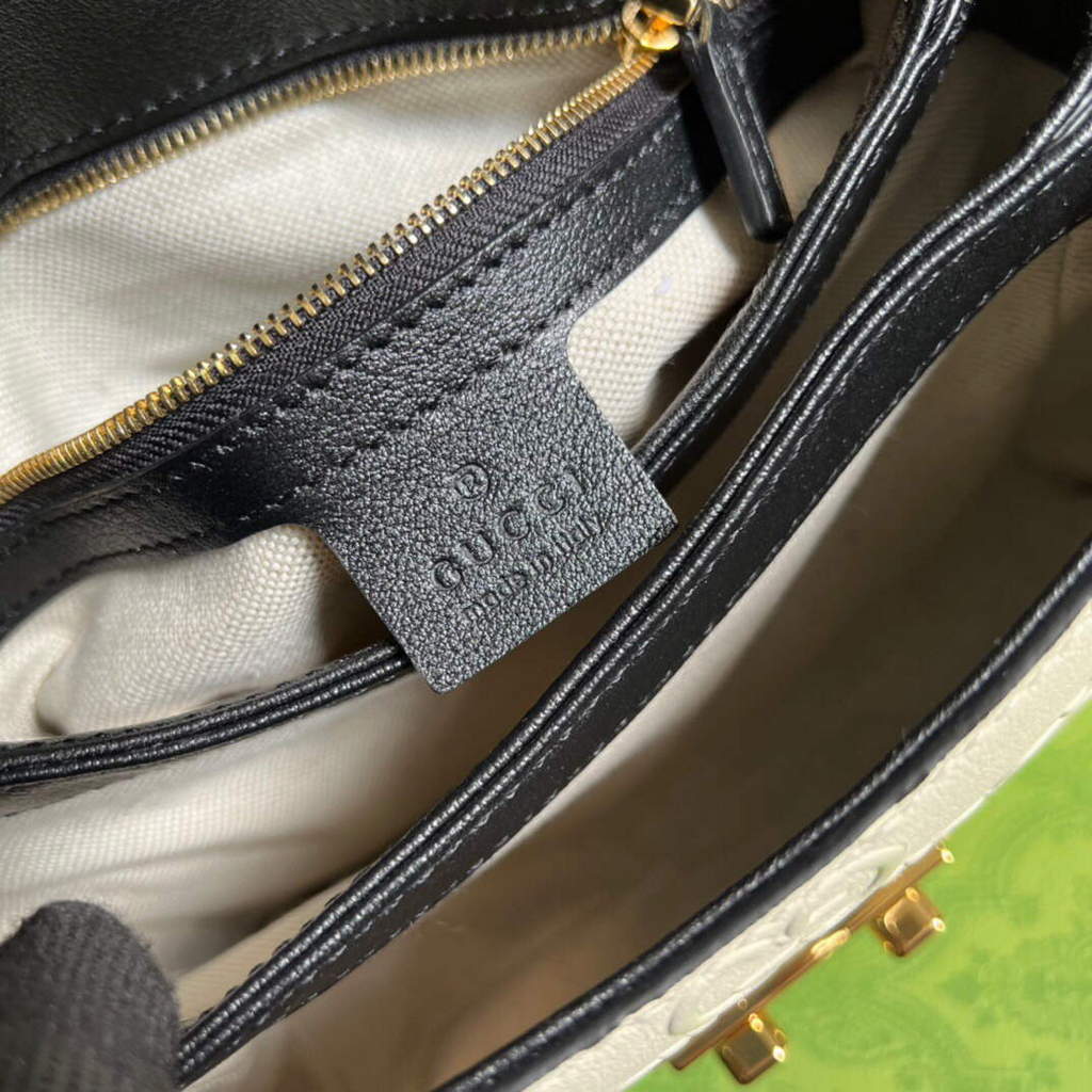 Gucci 675791 Small GG Top Handle Bag White