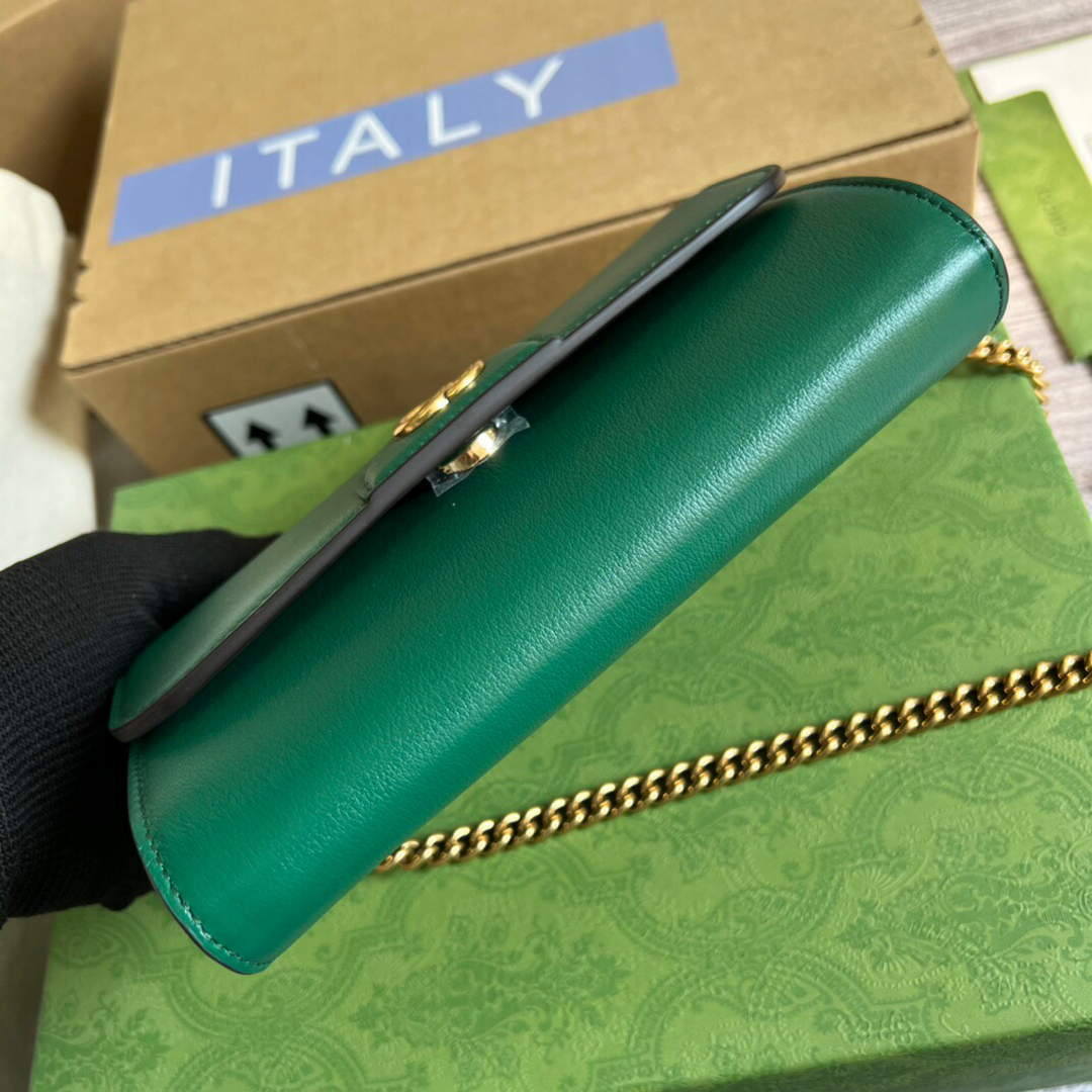 Gucci 675794 GG Small Top Handle Bag With Bamboo Green