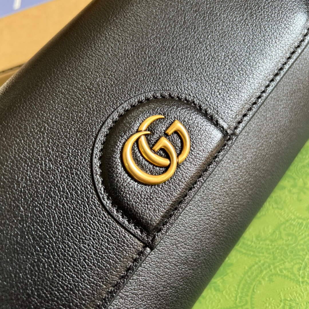 Gucci 675794 GG Small Top Handle Bag With Bamboo Black