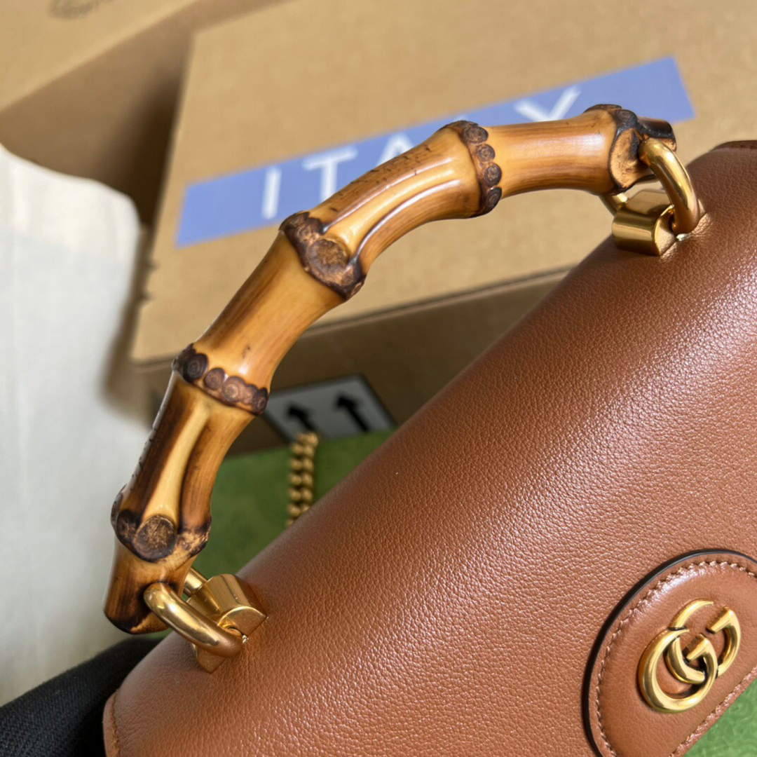 Gucci 675794 GG Small Top Handle Bag With Bamboo - Default Title - View 6
